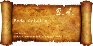 Bade Ariella névjegykártya